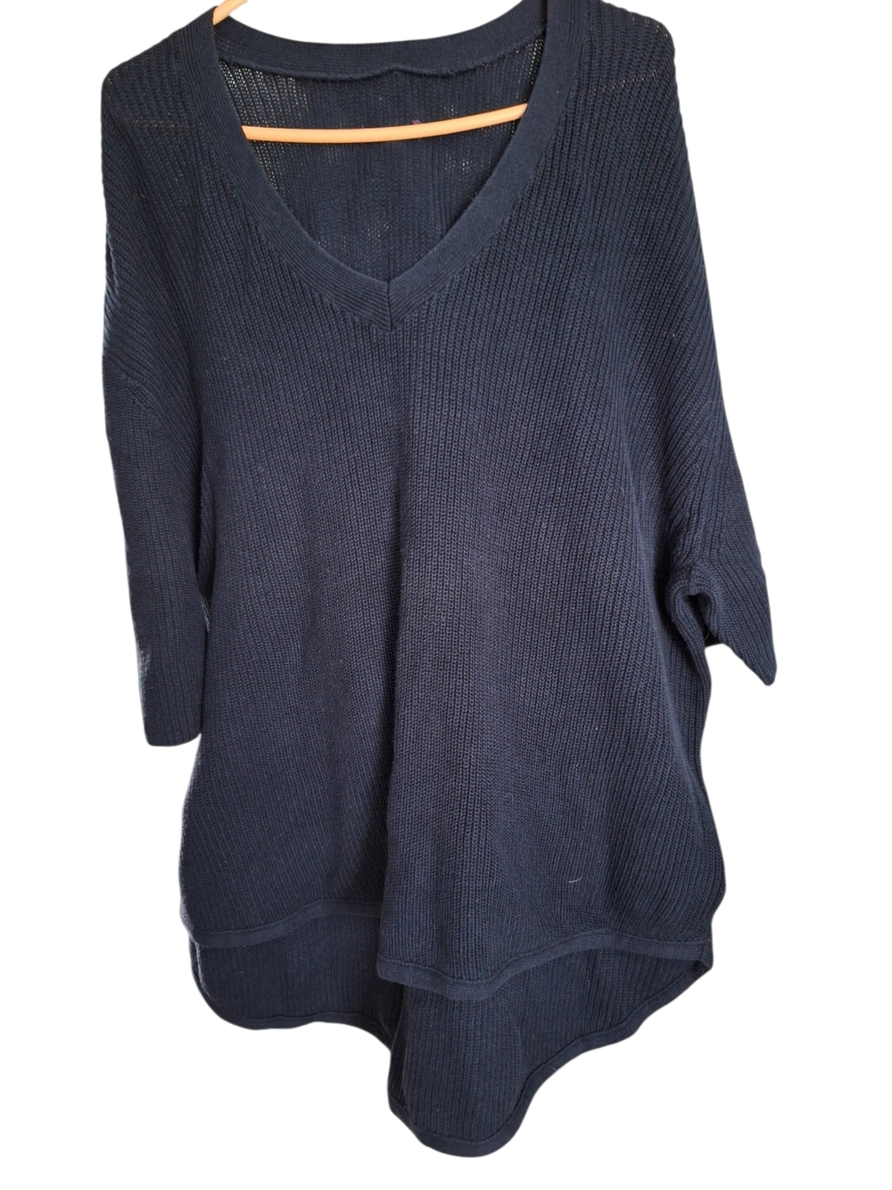 Women's Navy V-Neck Knit Sweater